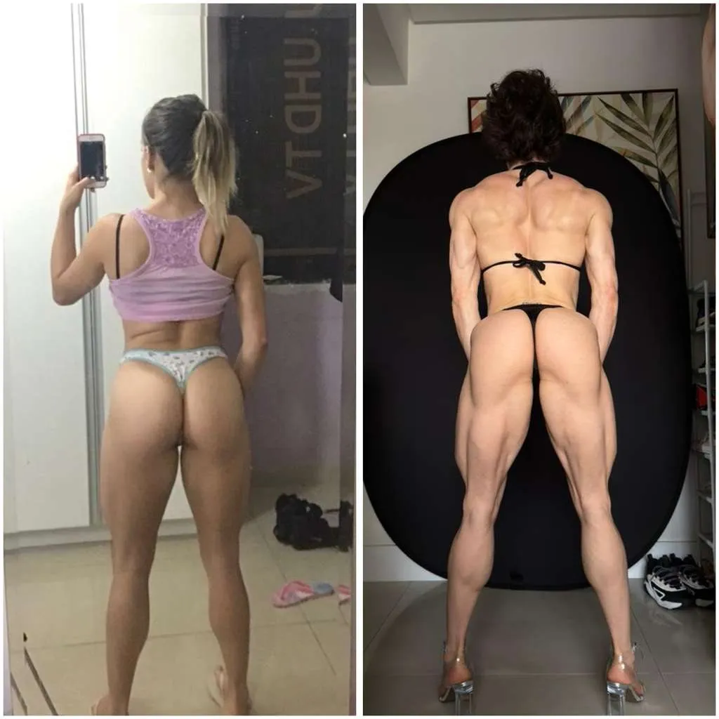 Evolução de aluna GNTEAM — costas, antes e depois